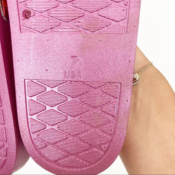 Kenneth Cole Reaction Pool Pipes Pink Slides Sz 7 - Picture 6 of 7